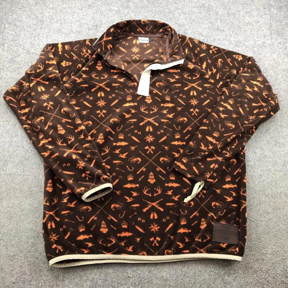 Southern Marsh Sweater Mens XL Brown Fleece Pullover Hunting Outdoor Print - Picture 1 of 10